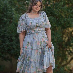 Jessakae Siena Dress Petal Breeze Floral Blue Print 5x